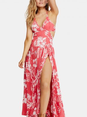 Lille Printed Tie-Back Maxi Dress